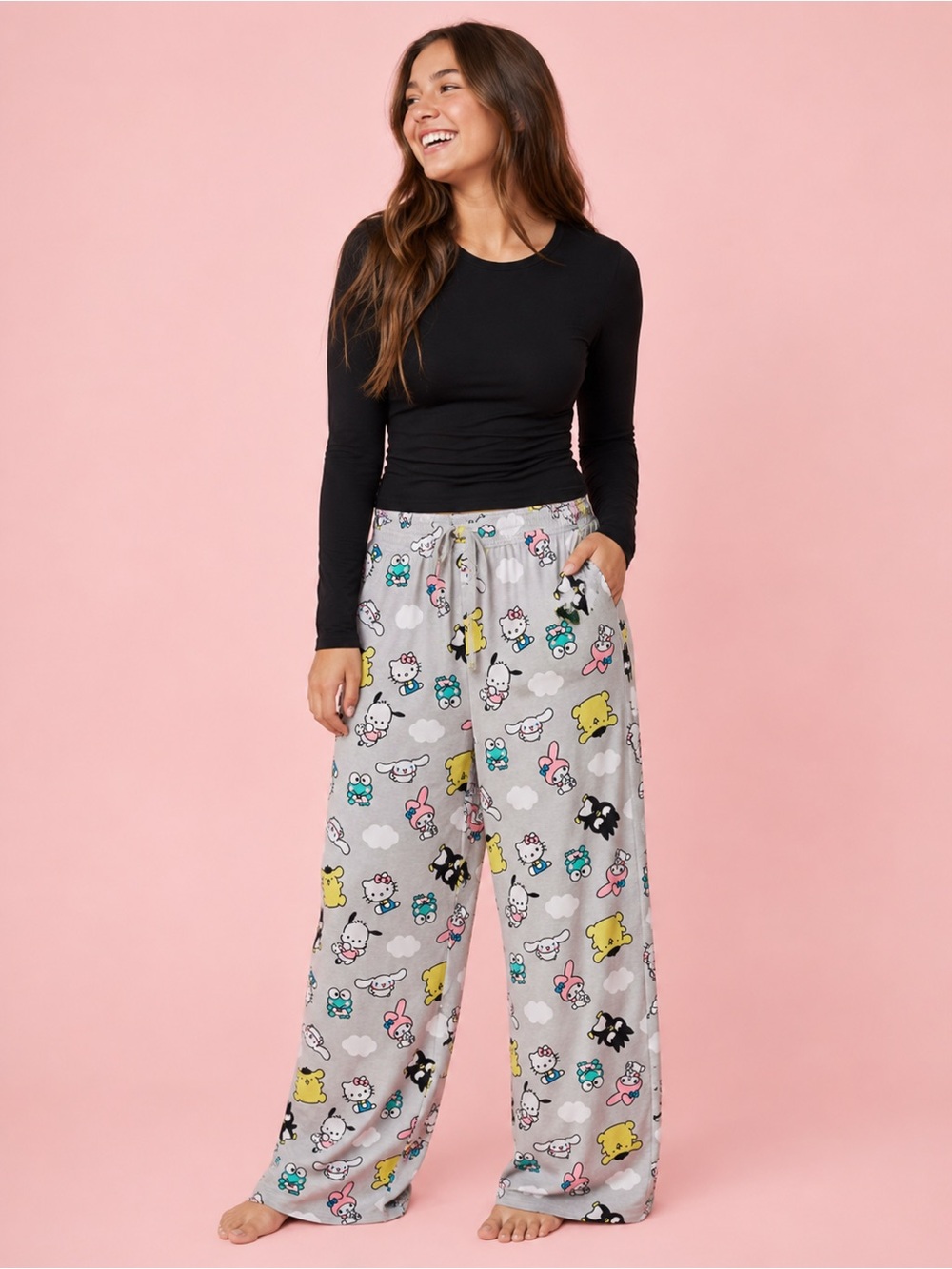 Sanrio Character Print GREY Pajama Pants w pockets XXL *2 for 20*